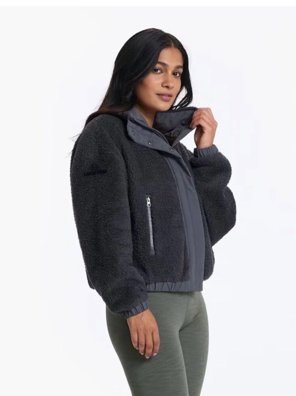 Vuori Women's Charcoal Sherpa Jacket - Picture 2 of 3